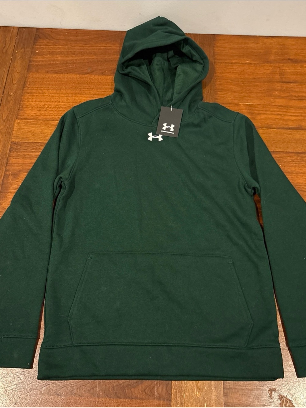New - Under Armour Youth Boy's Long Sleeve Hustle Fleece Hoodie Green Large